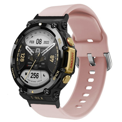 For Huami Amazfit T-Rex 2 Silicone Watch Strap Adjustable Wrist Band with Square Pin Buckle