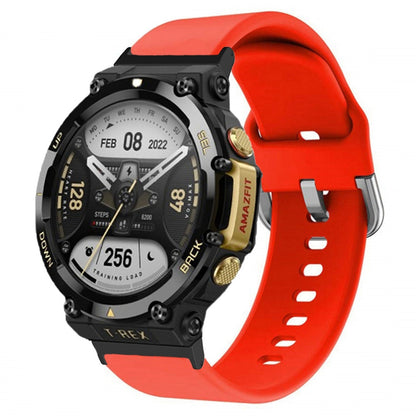 For Huami Amazfit T-Rex 2 Silicone Watch Strap Adjustable Wrist Band with Square Pin Buckle
