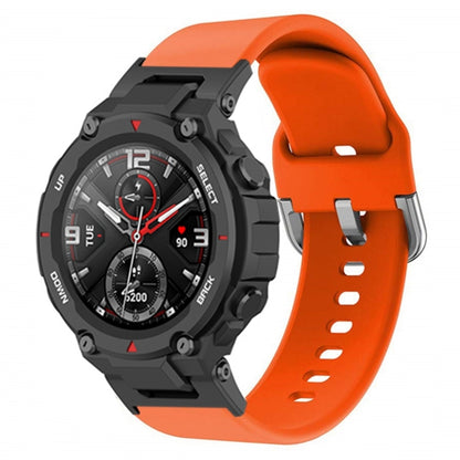 For Huami Amazfit T-Rex  /  T-Rex Pro  /  Ares, Universal 22mm Watch Band Silicone Watch Strap Replacement Watchband with Square Buckle