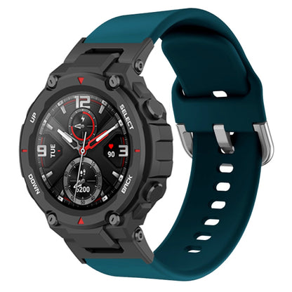 For Huami Amazfit T-Rex  /  T-Rex Pro  /  Ares, Universal 22mm Watch Band Silicone Watch Strap Replacement Watchband with Square Buckle