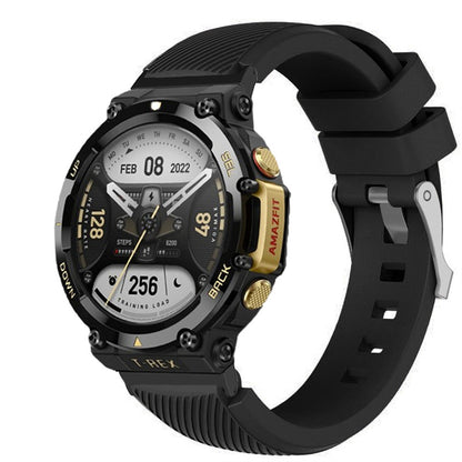 For Huami Amazfit T-Rex 2 Twill Design Adjustable Silicone Watchband Smart Watch Replacement Strap
