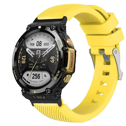 For Huami Amazfit T-Rex 2 Twill Design Adjustable Silicone Watchband Smart Watch Replacement Strap