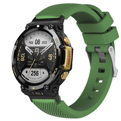 For Huami Amazfit T-Rex 2 Twill Design Adjustable Silicone Watchband Smart Watch Replacement Strap