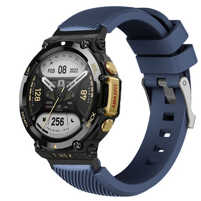 For Huami Amazfit T-Rex 2 Twill Design Adjustable Silicone Watchband Smart Watch Replacement Strap