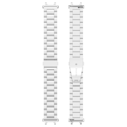 For Huami Amazfit T-Rex 2 Three-bead Wrist Strap Stainless Steel Anti-wear Smart Watch Band with Foldable Buckle