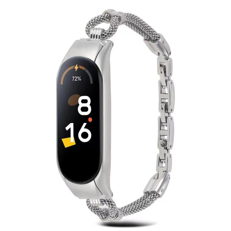 For Xiaomi Mi Band 7 Smart Watch Replacement Strap with Watch Case Delicate Copper Chain Metal Watchband