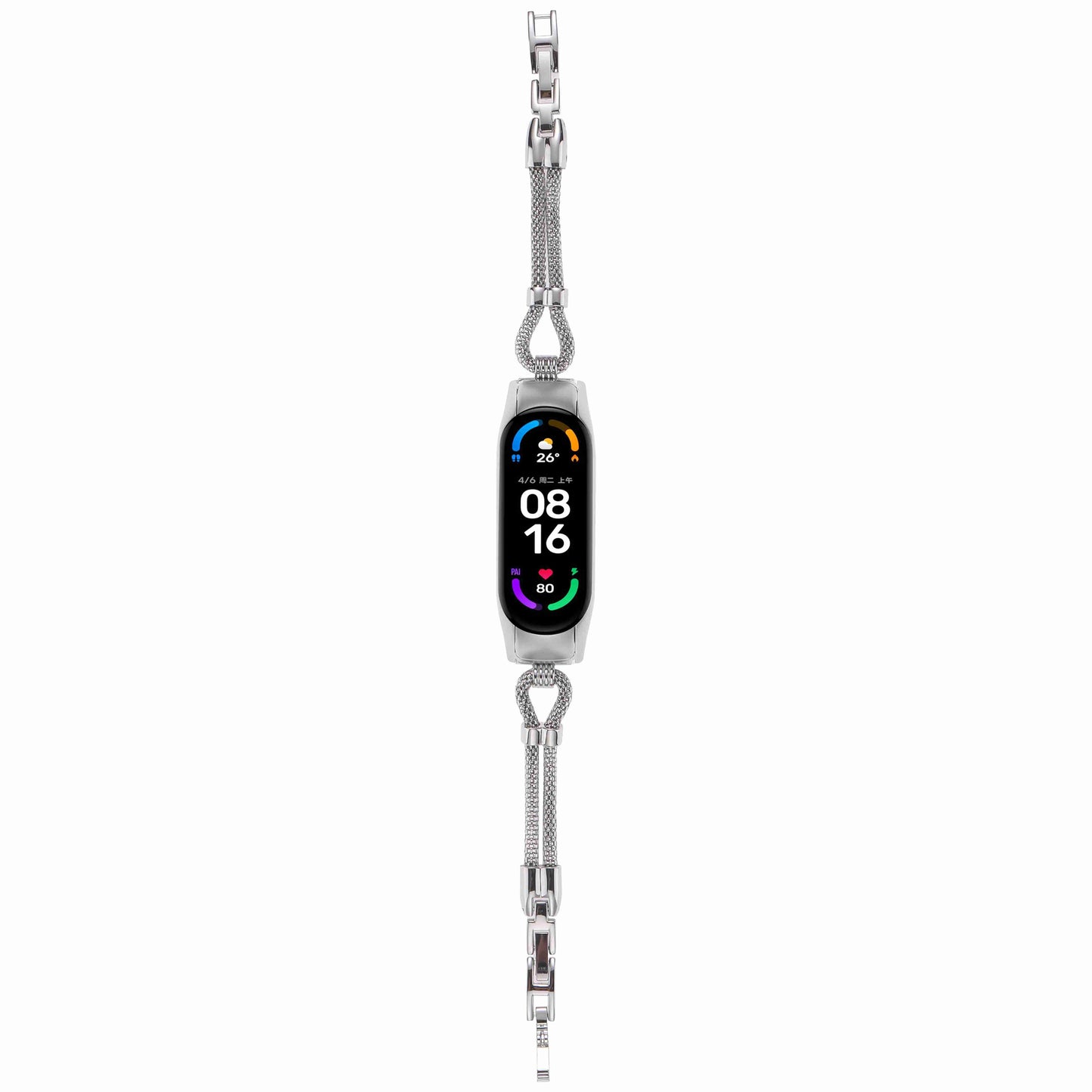For Xiaomi Mi Band 7 Smart Watch Replacement Strap with Watch Case Delicate Copper Chain Metal Watchband