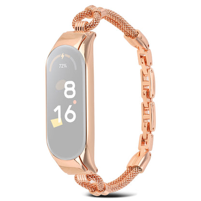 For Xiaomi Mi Band 7 Smart Watch Replacement Strap with Watch Case Delicate Copper Chain Metal Watchband