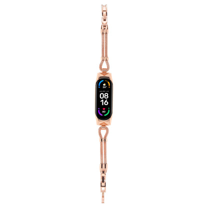 For Xiaomi Mi Band 7 Smart Watch Replacement Strap with Watch Case Delicate Copper Chain Metal Watchband