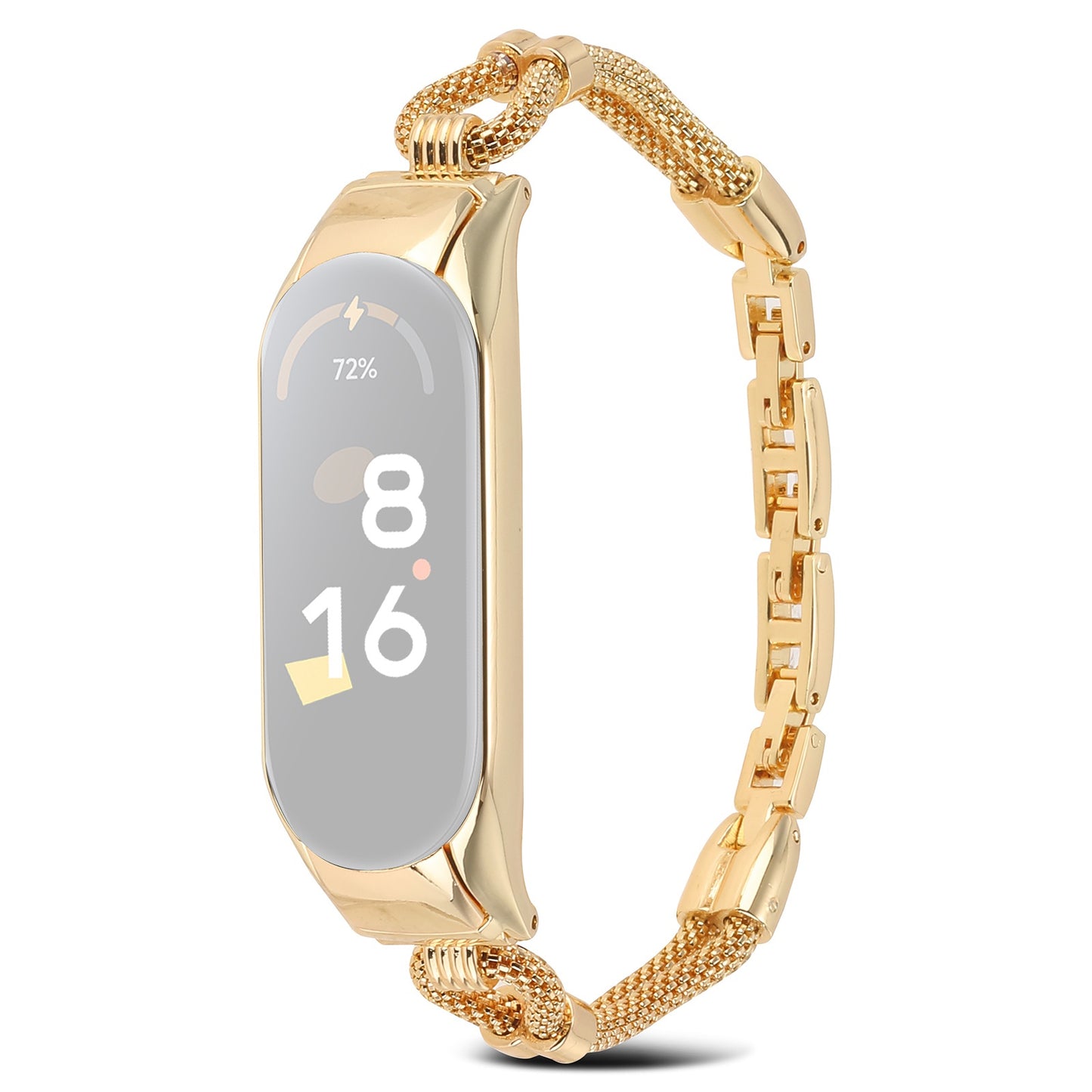 For Xiaomi Mi Band 7 Smart Watch Replacement Strap with Watch Case Delicate Copper Chain Metal Watchband