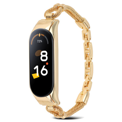For Xiaomi Mi Band 7 Smart Watch Replacement Strap with Watch Case Delicate Copper Chain Metal Watchband