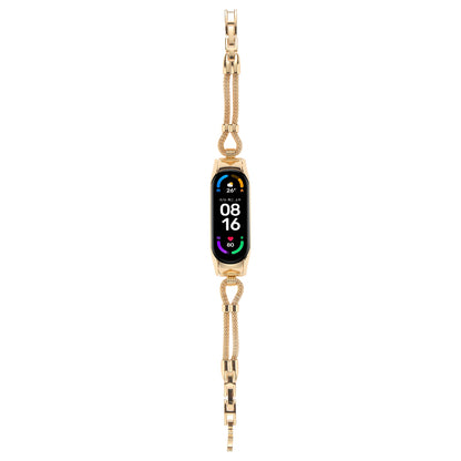 For Xiaomi Mi Band 7 Smart Watch Replacement Strap with Watch Case Delicate Copper Chain Metal Watchband