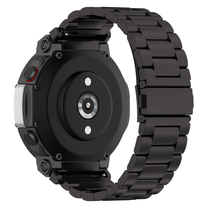 For Huami Amazfit T-Rex 2 Smart Watch Stainless Steel Watch Band Three Beads Strap Replacement with Tool
