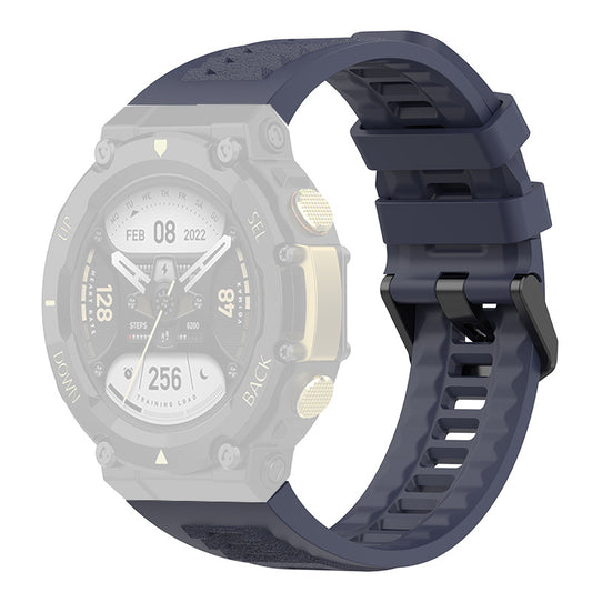 For Huami Amazfit T-Rex 2 Solid Color Soft Silicone Sports Smart Watch Band Replacement Wrist Strap
