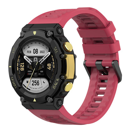 For Huami Amazfit T-Rex 2 Solid Color Soft Silicone Sports Smart Watch Band Replacement Wrist Strap