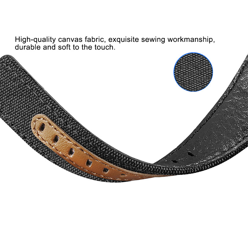 For Huawei Watch GT 3 Pro 43mm / 46mm / Watch GT 2 Pro 22mm Watch Strap Canvas Coated Genuine Leather Adjustable Wrist Band Replacement