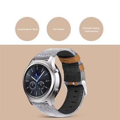 For Huawei Watch GT 3 Pro 43mm / 46mm / Watch GT 2 Pro 22mm Watch Strap Canvas Coated Genuine Leather Adjustable Wrist Band Replacement
