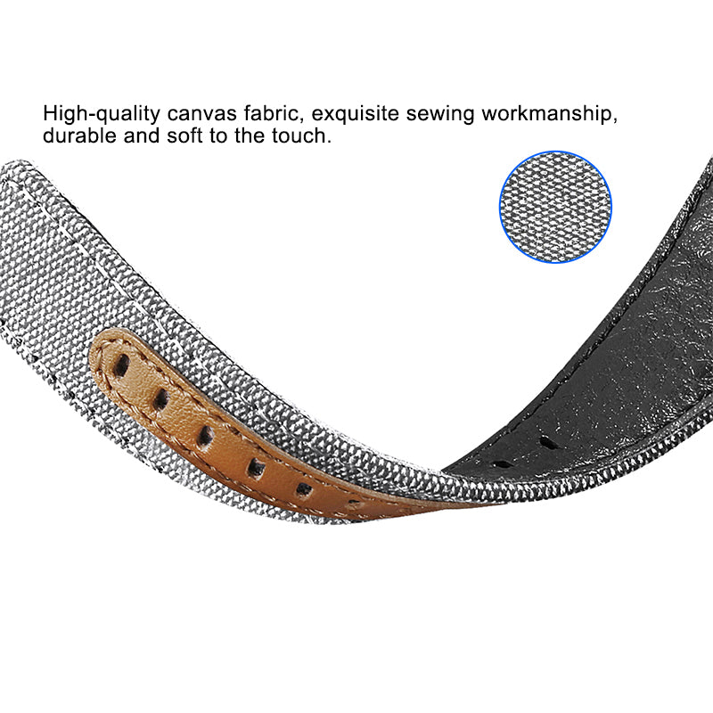 For Huawei Watch GT 3 Pro 43mm / 46mm / Watch GT 2 Pro 22mm Watch Strap Canvas Coated Genuine Leather Adjustable Wrist Band Replacement