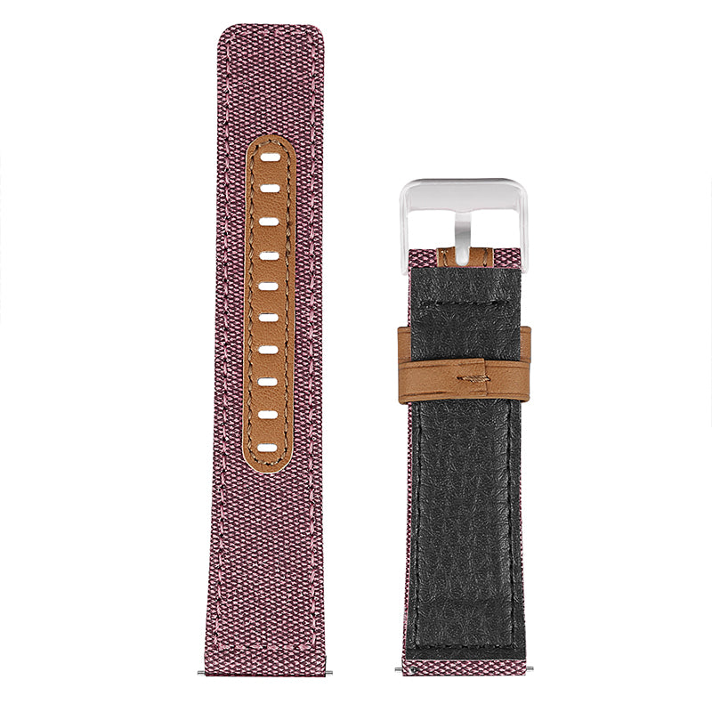 For Huawei Watch GT 3 Pro 43mm / 46mm / Watch GT 2 Pro 22mm Watch Strap Canvas Coated Genuine Leather Adjustable Wrist Band Replacement