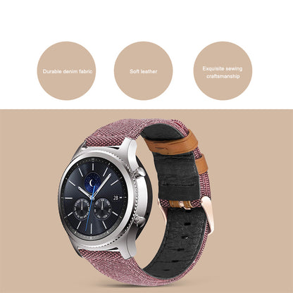 For Huawei Watch GT 3 Pro 43mm / 46mm / Watch GT 2 Pro 22mm Watch Strap Canvas Coated Genuine Leather Adjustable Wrist Band Replacement