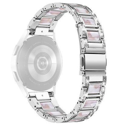 For Huawei Watch GT 2 42mm / Watch 2 / Honor Magic Watch 2 42mm Stainless Steel + Resin Watch Strap Quick Release Watch Band Rhinestone Decoration Watchband