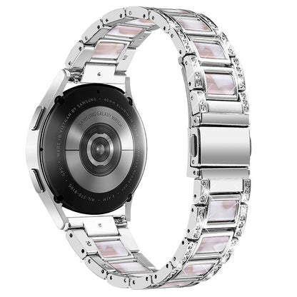 For Huawei Watch GT 2 42mm / Watch 2 / Honor Magic Watch 2 42mm Stainless Steel + Resin Watch Strap Quick Release Watch Band Rhinestone Decoration Watchband