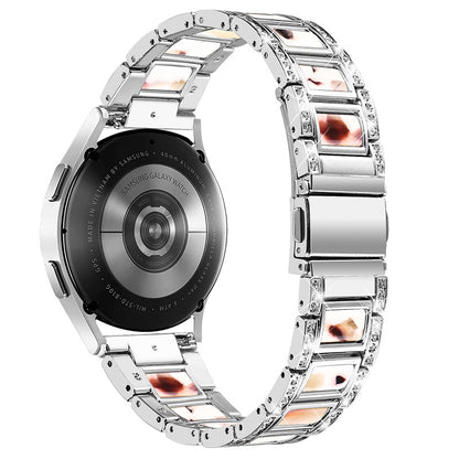 For Huawei Watch GT 2 42mm / Watch 2 / Honor Magic Watch 2 42mm Stainless Steel + Resin Watch Strap Quick Release Watch Band Rhinestone Decoration Watchband