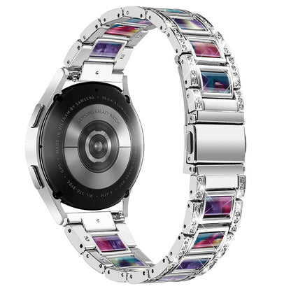 For Huawei Watch GT 2 42mm / Watch 2 / Honor Magic Watch 2 42mm Stainless Steel + Resin Watch Strap Quick Release Watch Band Rhinestone Decoration Watchband