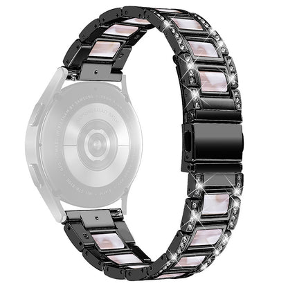 For Huawei Watch GT 2 42mm / Watch 2 / Honor MagicWatch 2 42mm Stainless Steel Watch Band Rhinestone Decor Resin Wrist Strap