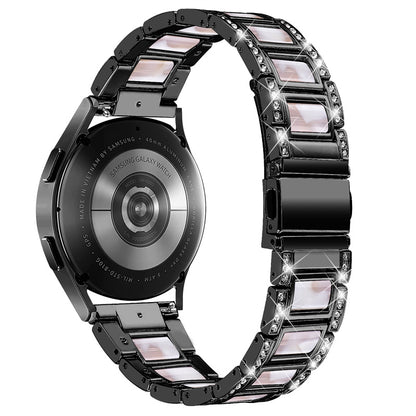 For Huawei Watch GT 2 42mm / Watch 2 / Honor MagicWatch 2 42mm Stainless Steel Watch Band Rhinestone Decor Resin Wrist Strap