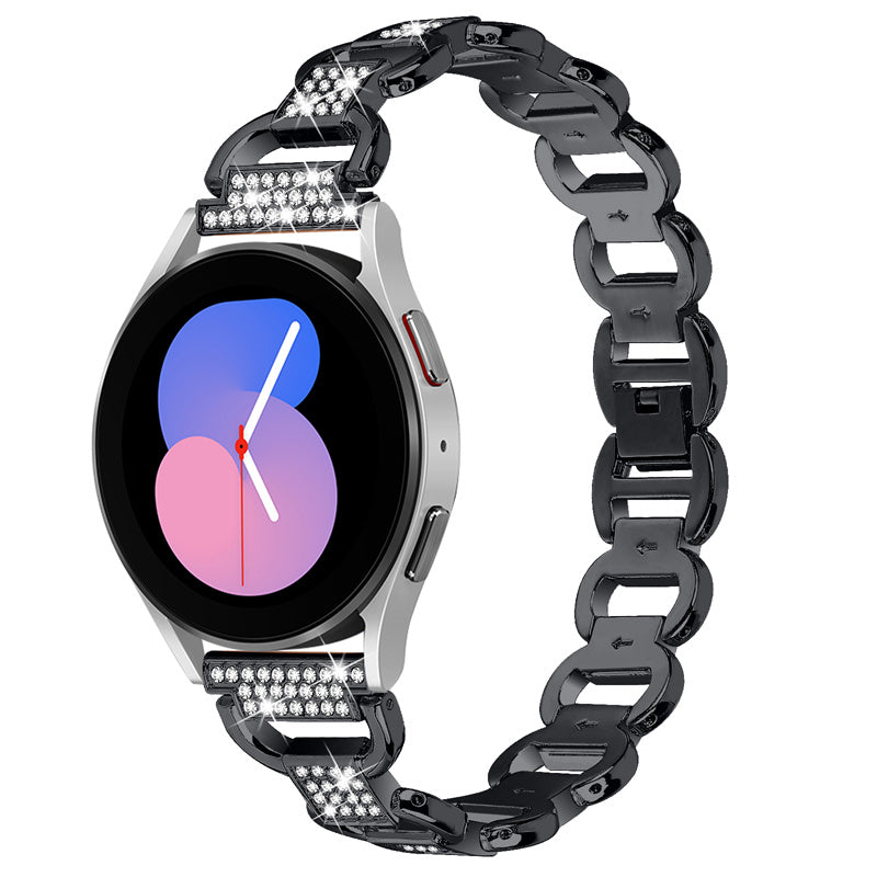 For Huawei Watch GT 2 42mm / Honor Magic Watch 2 42mm Metal Watch Strap Quick Release 20mm Watch Band Rhinestone Decoration Watchband