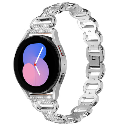For Huawei Watch GT 2 42mm / Honor Magic Watch 2 42mm Metal Watch Strap Quick Release 20mm Watch Band Rhinestone Decoration Watchband
