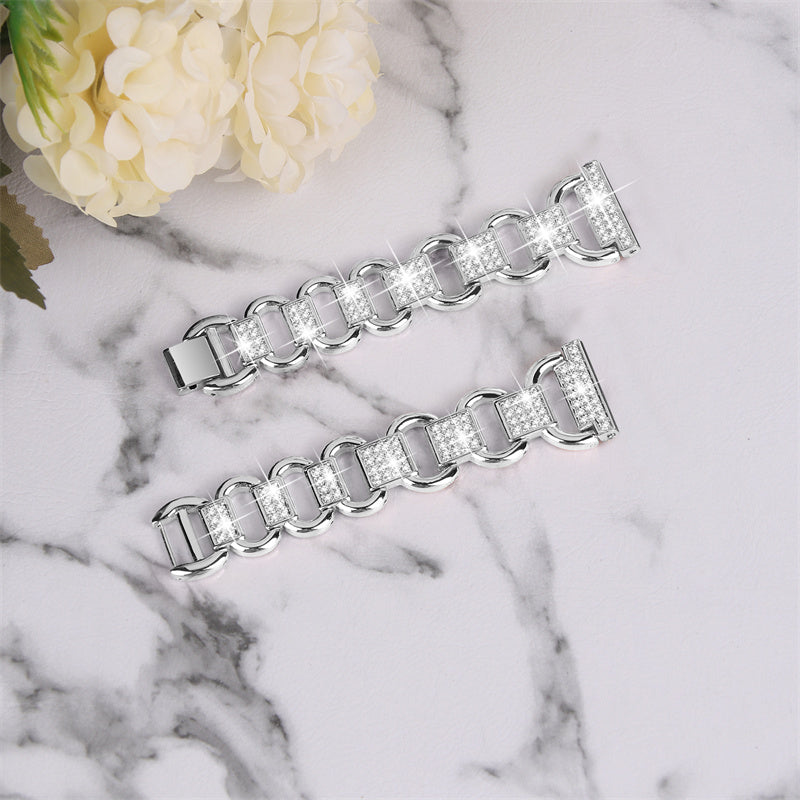 For Huawei Watch GT 2 42mm / Honor Magic Watch 2 42mm Metal Watch Strap Quick Release 20mm Watch Band Rhinestone Decoration Watchband