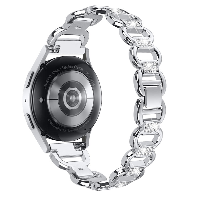 For Huawei Watch GT 2 42mm / Honor Magic Watch 2 42mm Metal Watch Strap Quick Release 20mm Watch Band Rhinestone Decoration Watchband