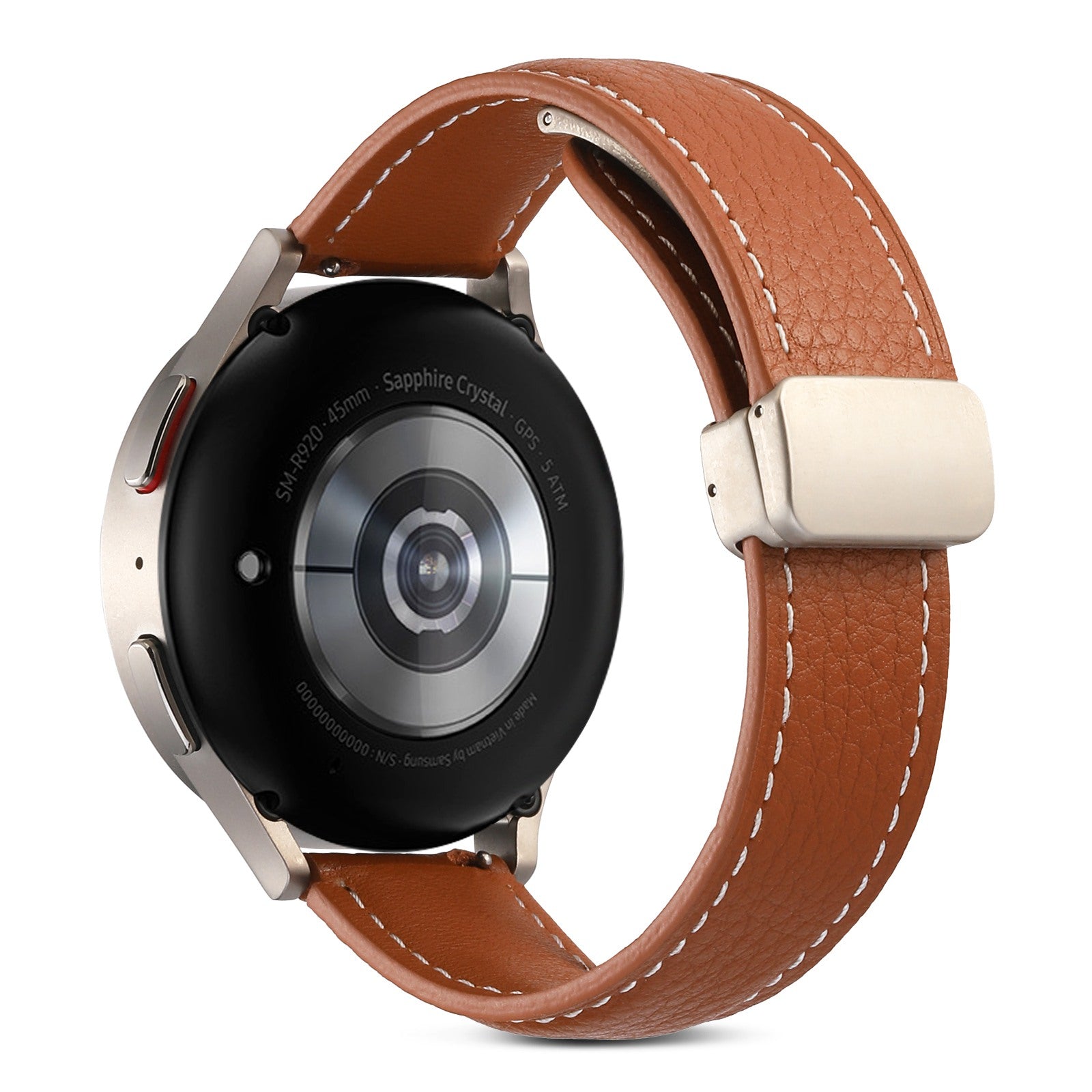 For Coros Pace 2 / Coros Apex 42mm Textured Genuine Leather Watch Band 20mm Quick Release Butterfly Buckle Strap Replacement