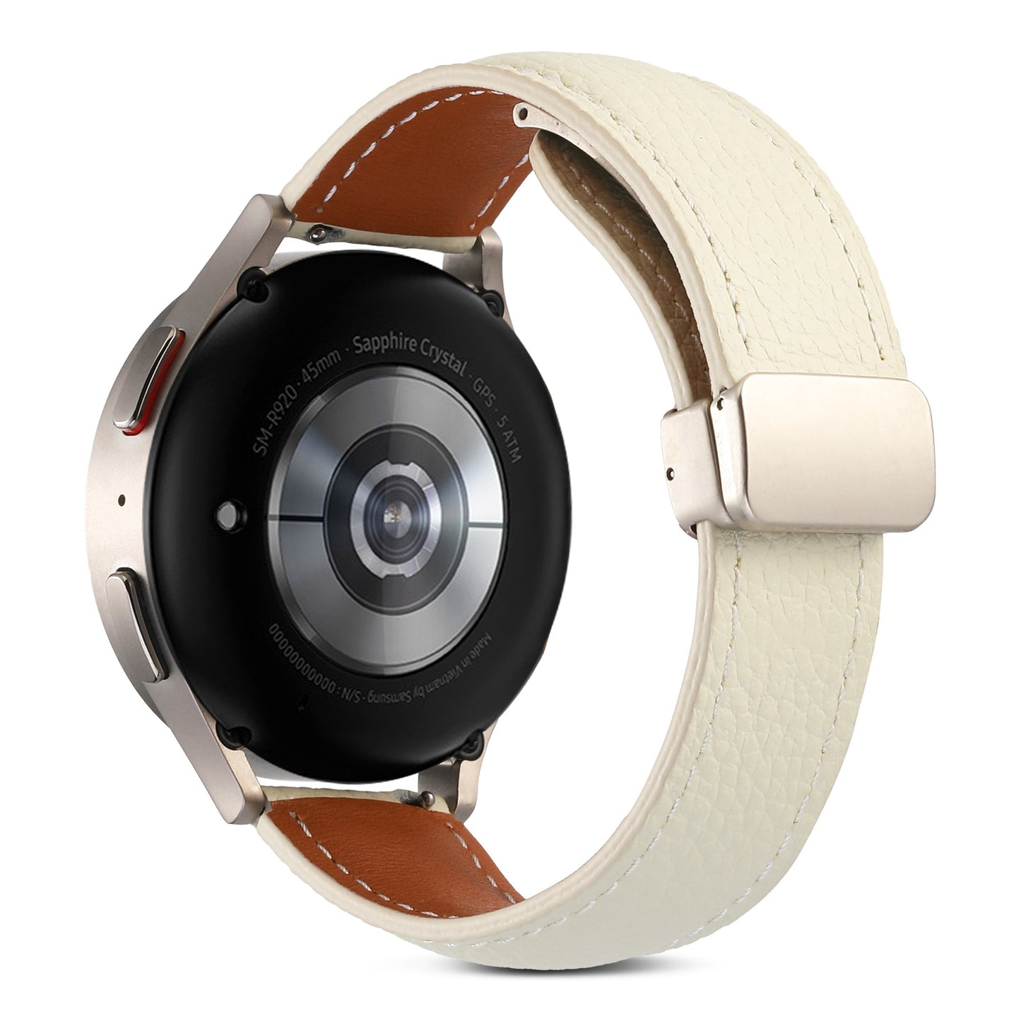 For Coros Pace 2 / Coros Apex 42mm Textured Genuine Leather Watch Band 20mm Quick Release Butterfly Buckle Strap Replacement