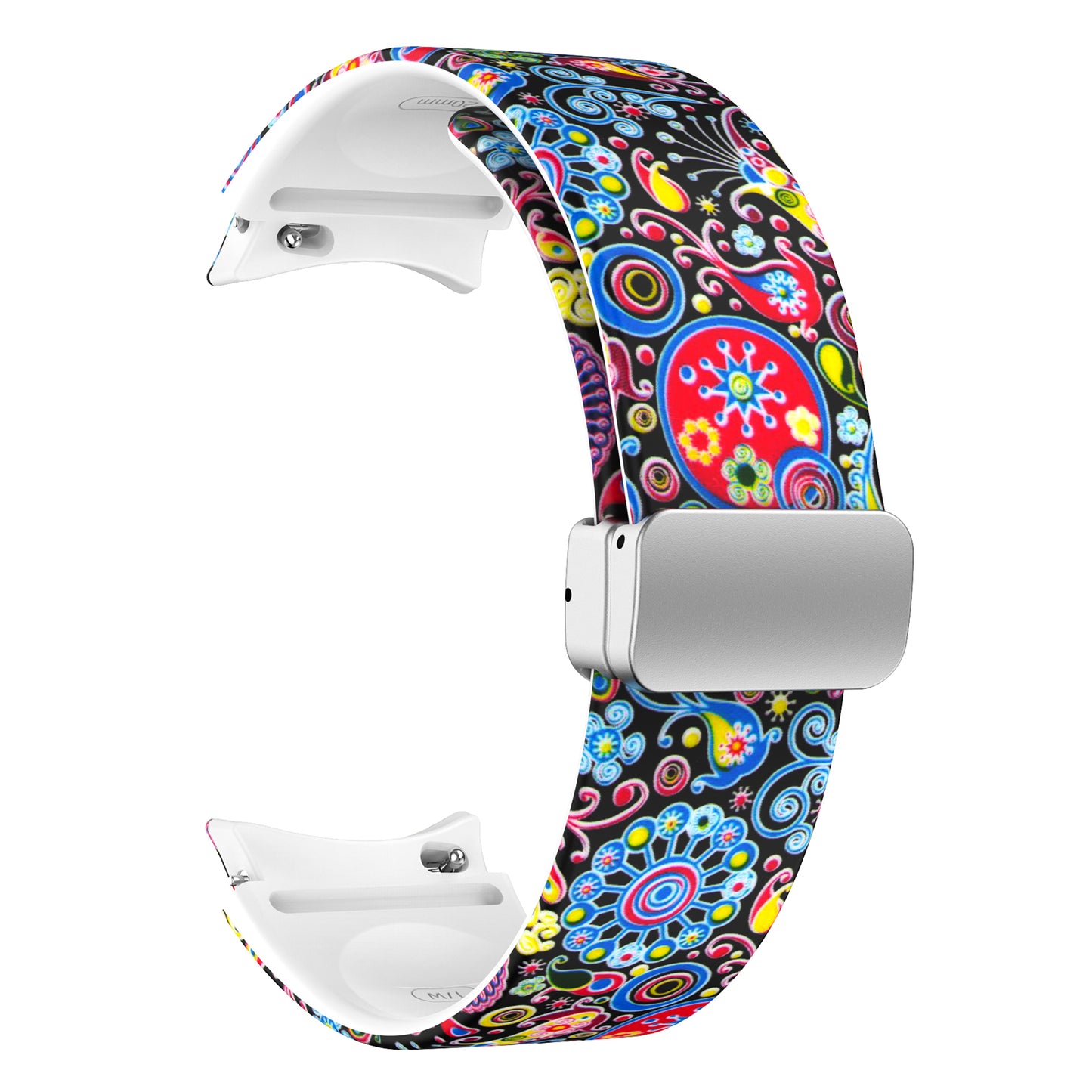 For Samsung Galaxy Watch 5 40mm / 44mm  /  Watch 5 Pro 45mm  /  Watch4 40mm / 44mm  /  Watch4 Classic 42mm / 46mm Pattern Printed Watch Band  Sport Silicone Strap with Folding Buckle