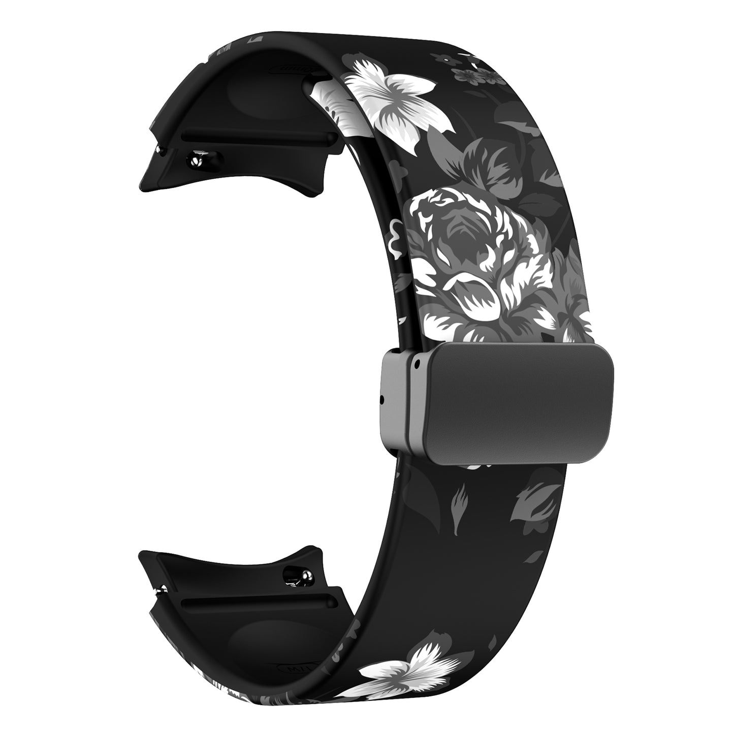 For Samsung Galaxy Watch 5 40mm / 44mm  /  Watch 5 Pro 45mm  /  Watch4 40mm / 44mm  /  Watch4 Classic 42mm / 46mm Pattern Printed Watch Band  Sport Silicone Strap with Folding Buckle