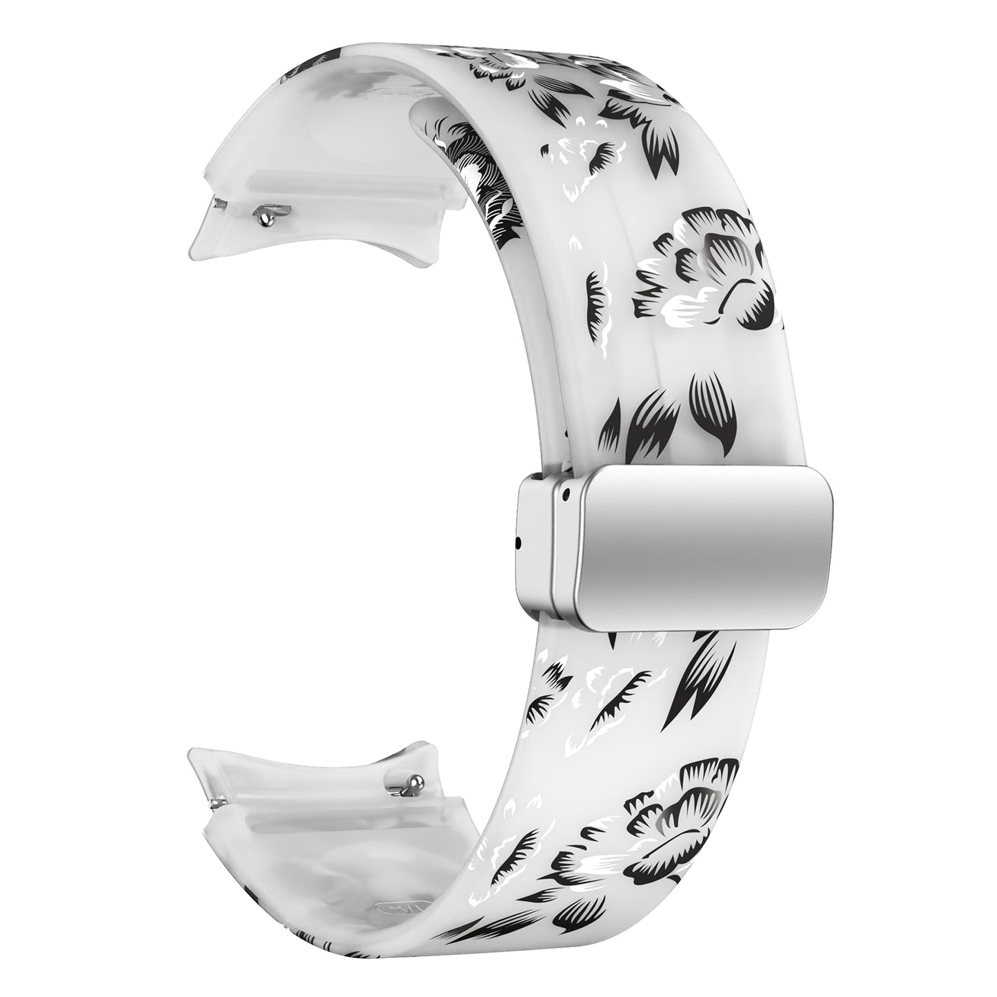 For Samsung Galaxy Watch 5 40mm / 44mm  /  Watch 5 Pro 45mm  /  Watch4 40mm / 44mm  /  Watch4 Classic 42mm / 46mm Pattern Printed Watch Band  Sport Silicone Strap with Folding Buckle