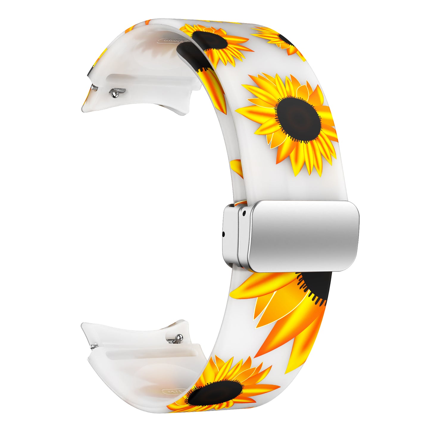 For Samsung Galaxy Watch 5 40mm / 44mm  /  Watch 5 Pro 45mm  /  Watch4 40mm / 44mm  /  Watch4 Classic 42mm / 46mm Pattern Printed Watch Band  Sport Silicone Strap with Folding Buckle
