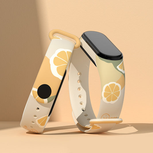 For Xiaomi Mi Band 3 / Band 4 / Band 5 / Band 6 / Band 7 Pattern Printed Watch Band Adjustable Breathable Soft TPU Wristband Bracelet