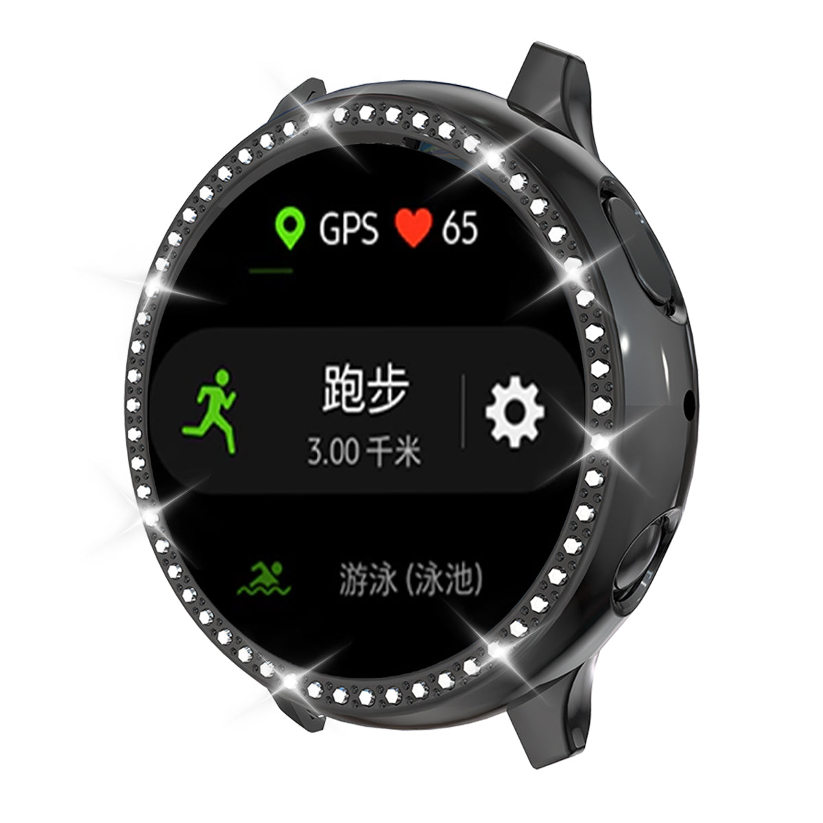 Rhinestone Decor All-around Protective Case for Samsung Galaxy Watch Active 2 44mm