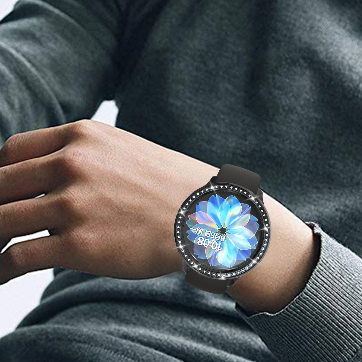 Rhinestone Decor All-around Protective Case for Samsung Galaxy Watch Active 2 44mm