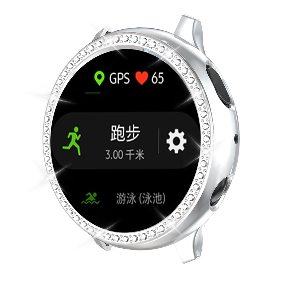 Rhinestone Decor All-around Protective Case for Samsung Galaxy Watch Active 2 44mm