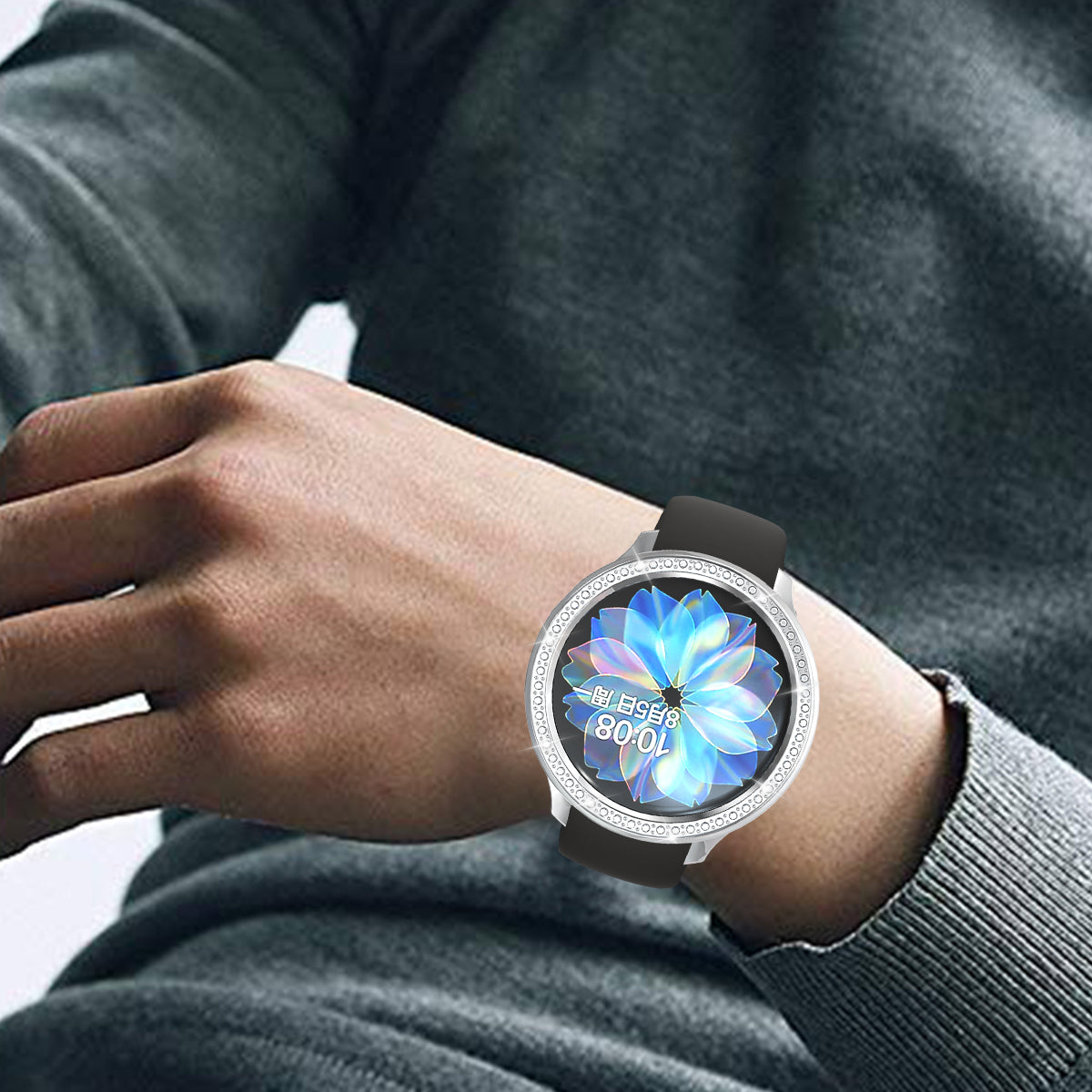 Rhinestone Decor All-around Protective Case for Samsung Galaxy Watch Active 2 44mm