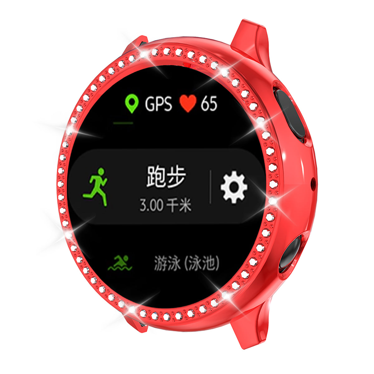 Rhinestone Decor All-around Protective Case for Samsung Galaxy Watch Active 2 44mm