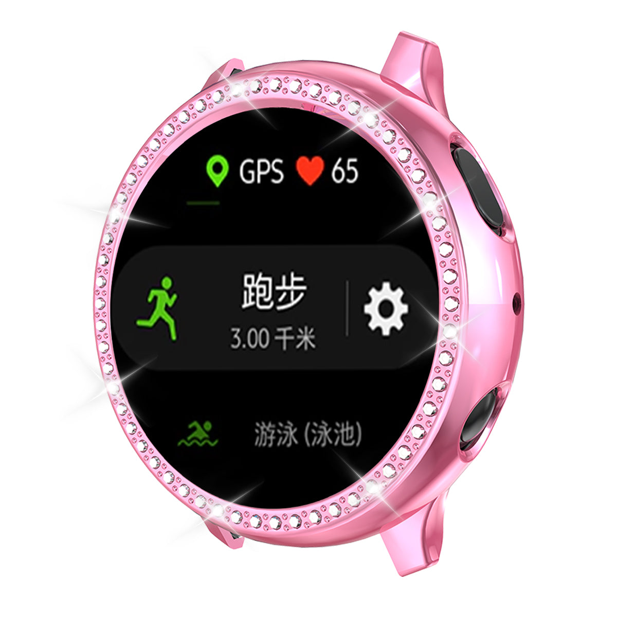 Rhinestone Decor All-around Protective Case for Samsung Galaxy Watch Active 2 44mm