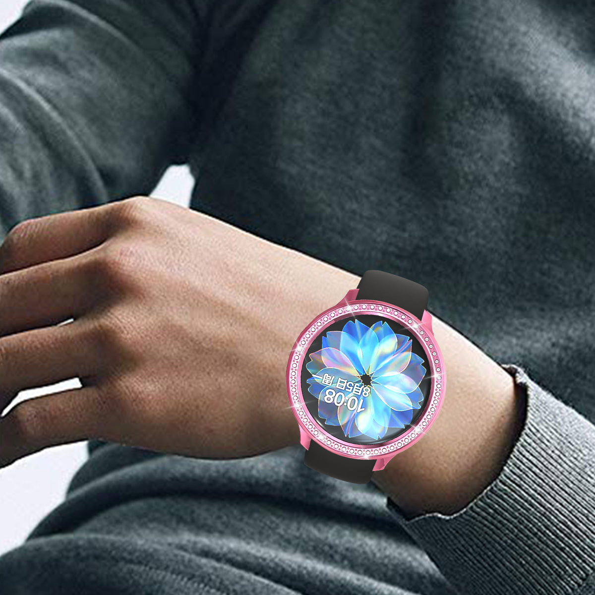 Rhinestone Decor All-around Protective Case for Samsung Galaxy Watch Active 2 44mm