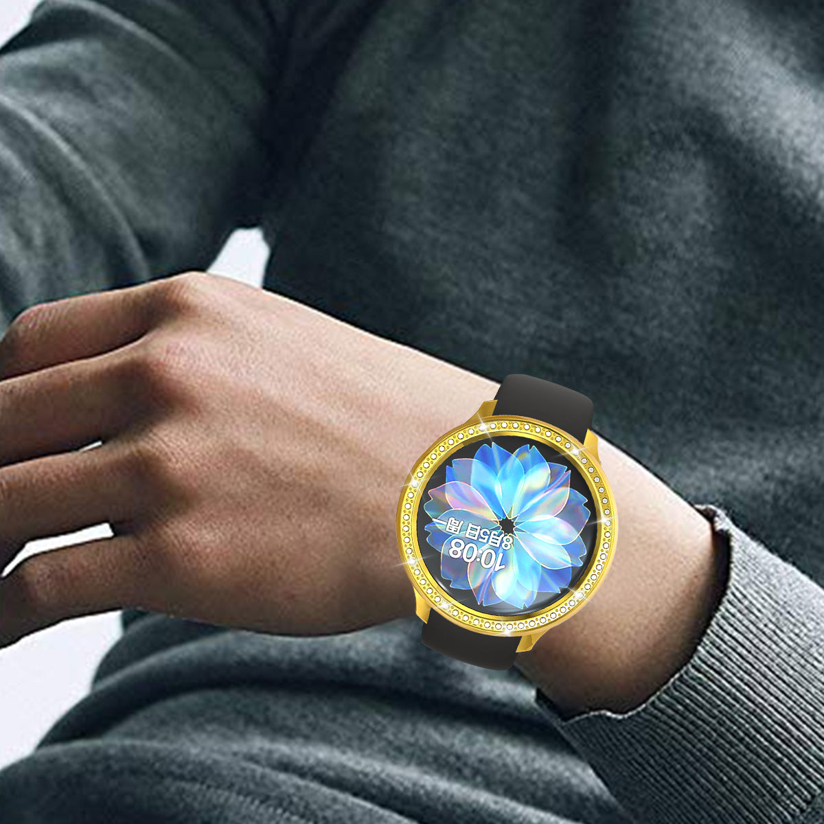 Rhinestone Decor All-around Protective Case for Samsung Galaxy Watch Active 2 44mm