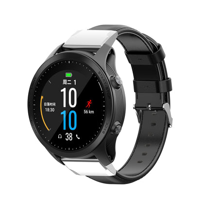 20mm Oil Wax Skin Cowhide Leather Watch Band for Samsung Galaxy Watch4 Classic 46mm 42mm/Watch4 44mm 40mm/Garmin Fenix 6S Pro